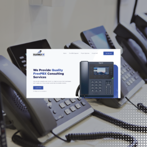 FreePBX consulting ad with modern office phones