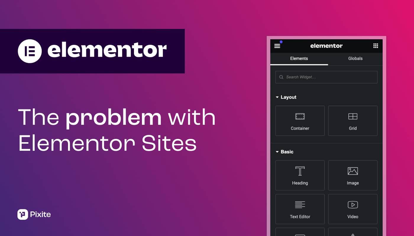 Elementor interface showing problems with site layouts